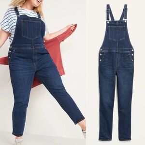 171 Old Navy | NWOT Dark Wash Blue Jean Denim Straight Leg Jumpsuit (size 12)